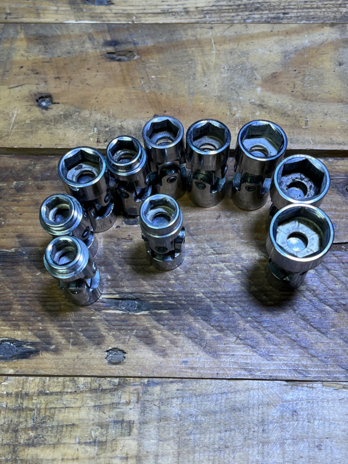 Lot of 10 Craftsman Flex Sockets 3/8 Drive G Series USA (9) metric (1) SAE