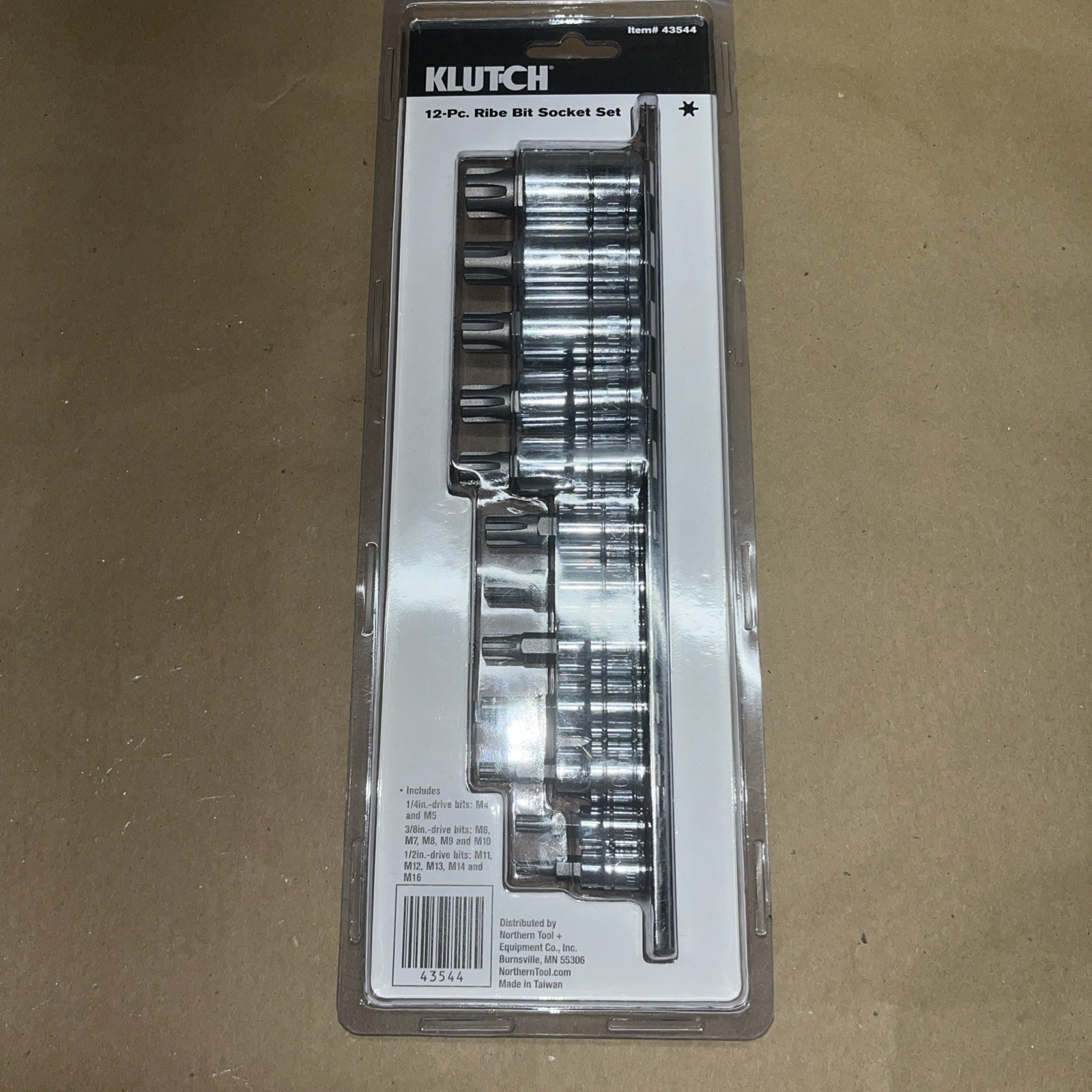 Klutch Lifetime Warranty 43544 12 Pc Ribe Bit Socket Set