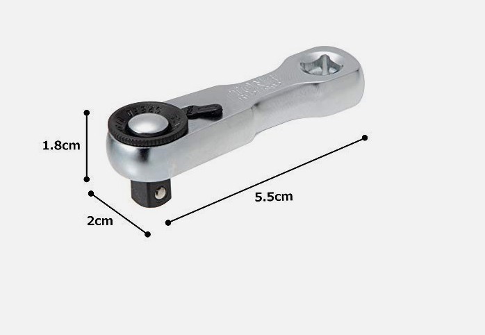 TONE RH2HSS2 Stubby Ratchet Handle 1/4″ Drive Socket Wrench Tool Hold Type Used