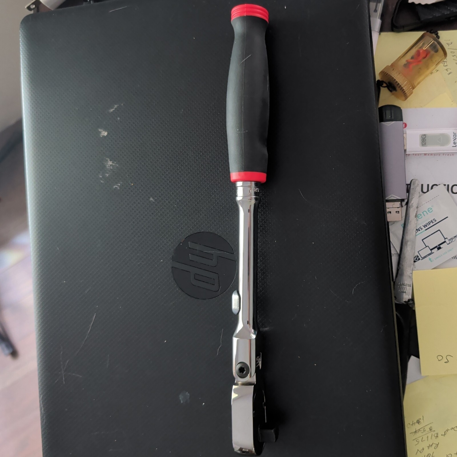 Snap-on FHX80A 3/8″ Drive Soft Grip Handle Locking Flex Ratchet [Used]