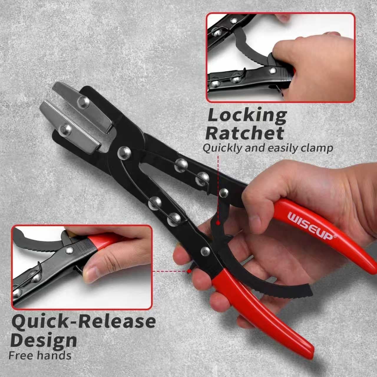 3PCS Hose Pinch Off Pliers Set – 8in, 10in, 12in Ratchet Tools for Automotive Ra