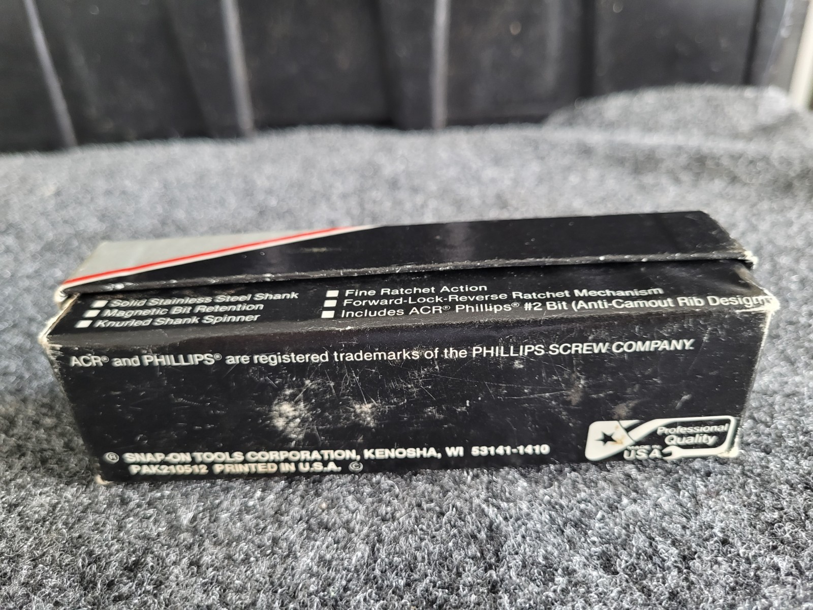 Snap-on Black Stubby Hard Handle Ratcheting Screwdriver SSDMR1A Older Box