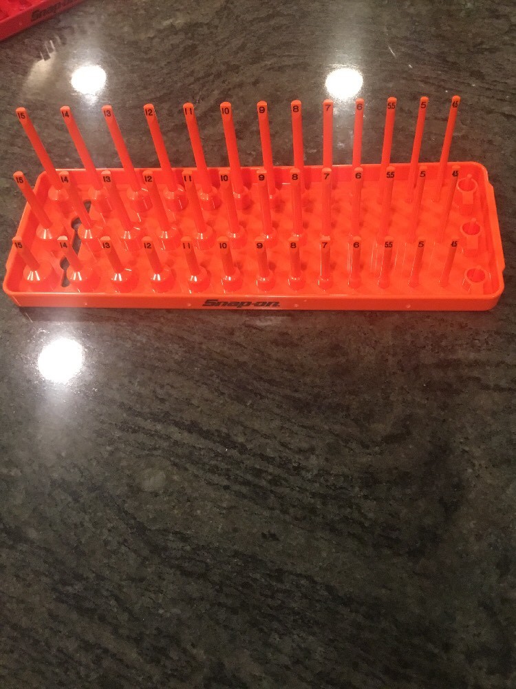 Snap On ka143metor 1/4″ metric 3 row post socket tray orange