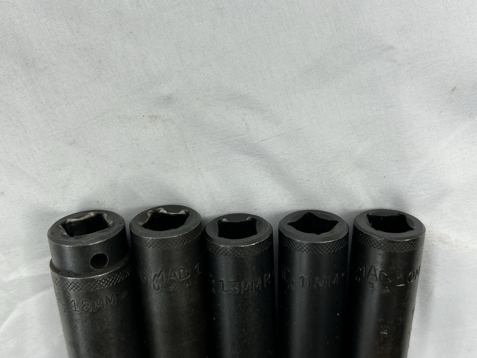 5 Pcs MAC VDP6 1/2″ Drive 6pt Deep Metric Sockets 10mm,11mm,13mm15mm,18mm