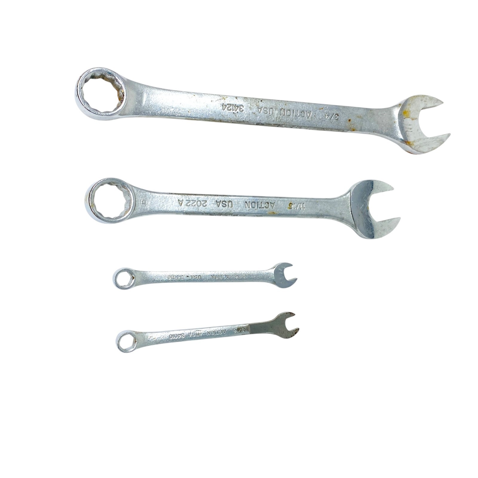 Action USA Lot SAE Combination Wrench Hand Tool Equipment Set, 4 Pcs