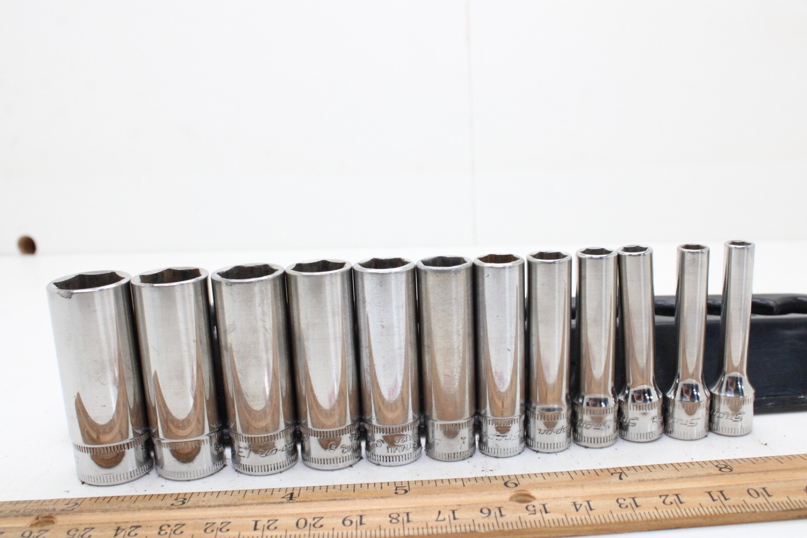 Snap-on 112STMMY 5-15mm 1/4″ Drive 12 Piece 6 Point Metric Deep Socket Set USA