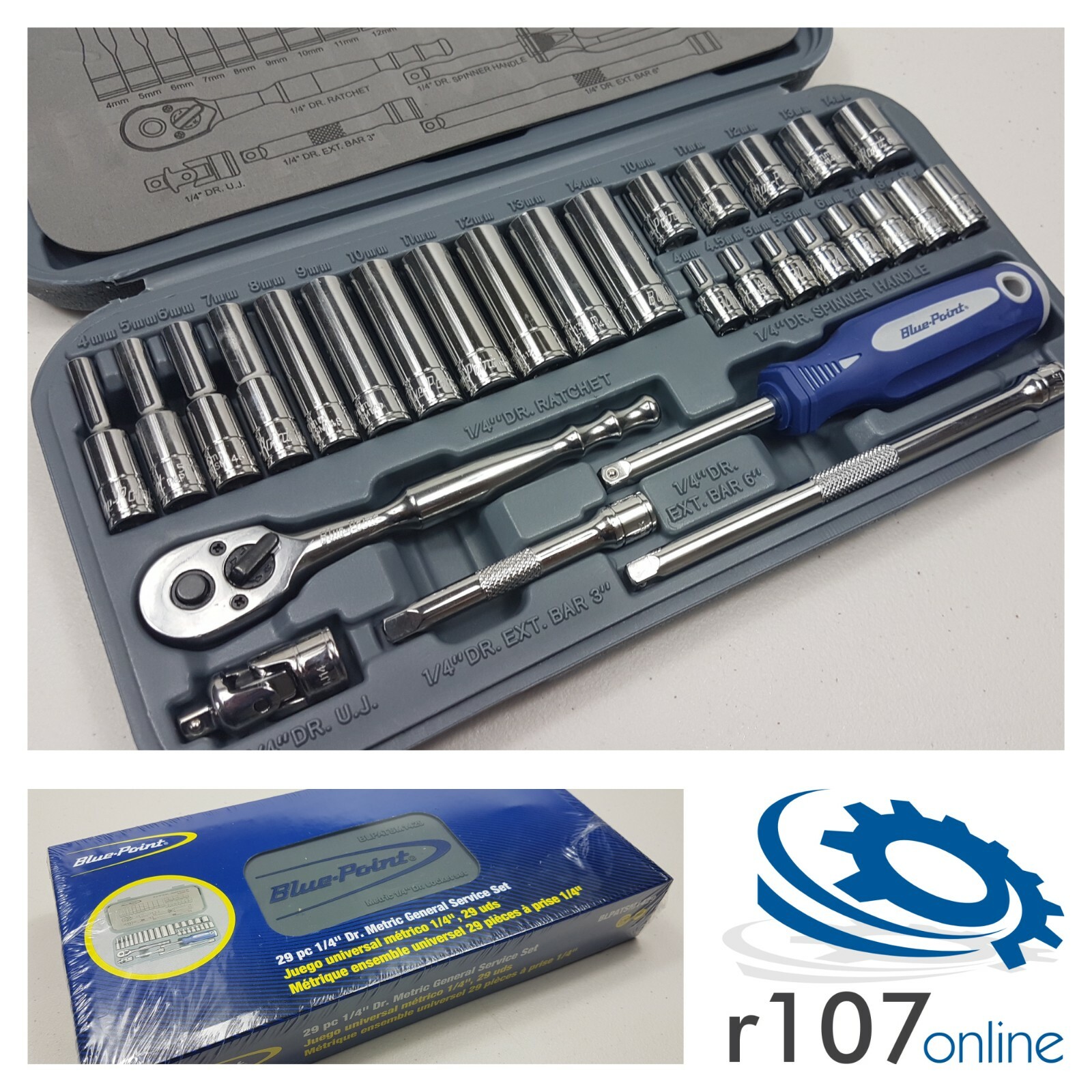 Blue Point 29pc 1/4″ Socket Set – As sold by Snap On