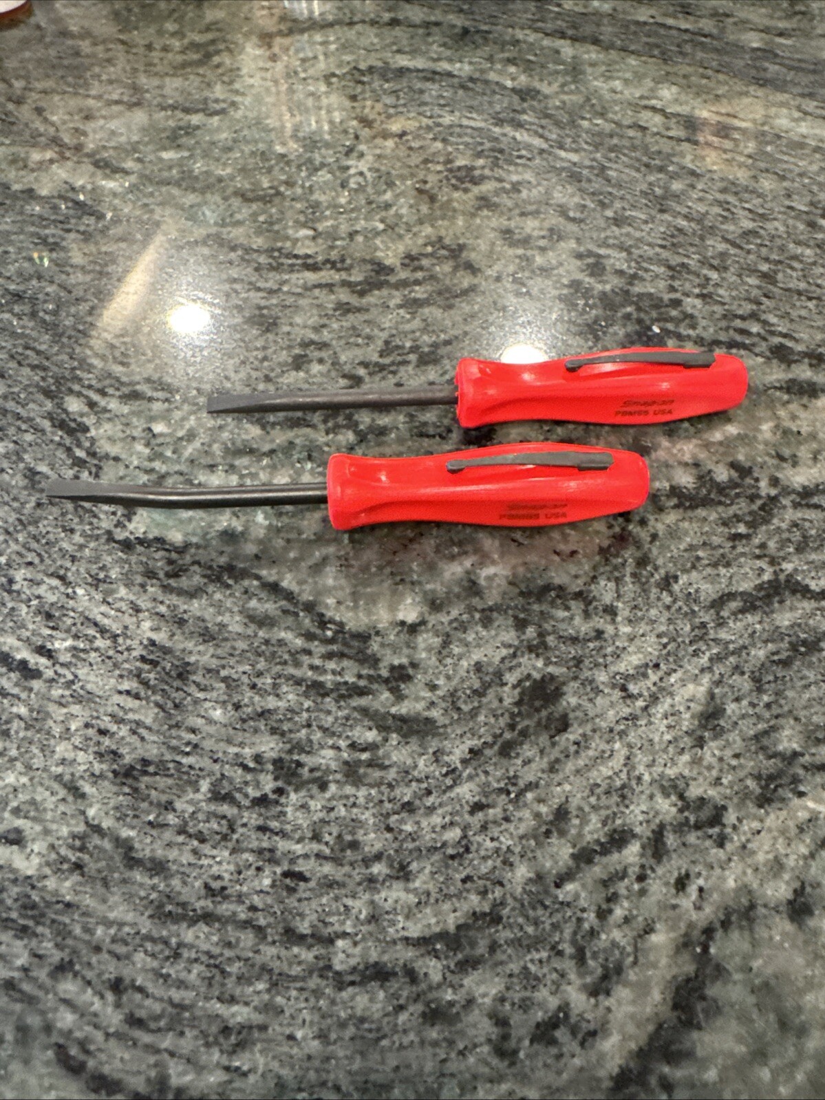 snap on 2 pc red 5” mini poket prybar set straight, bent pbms5r, pbmb5r