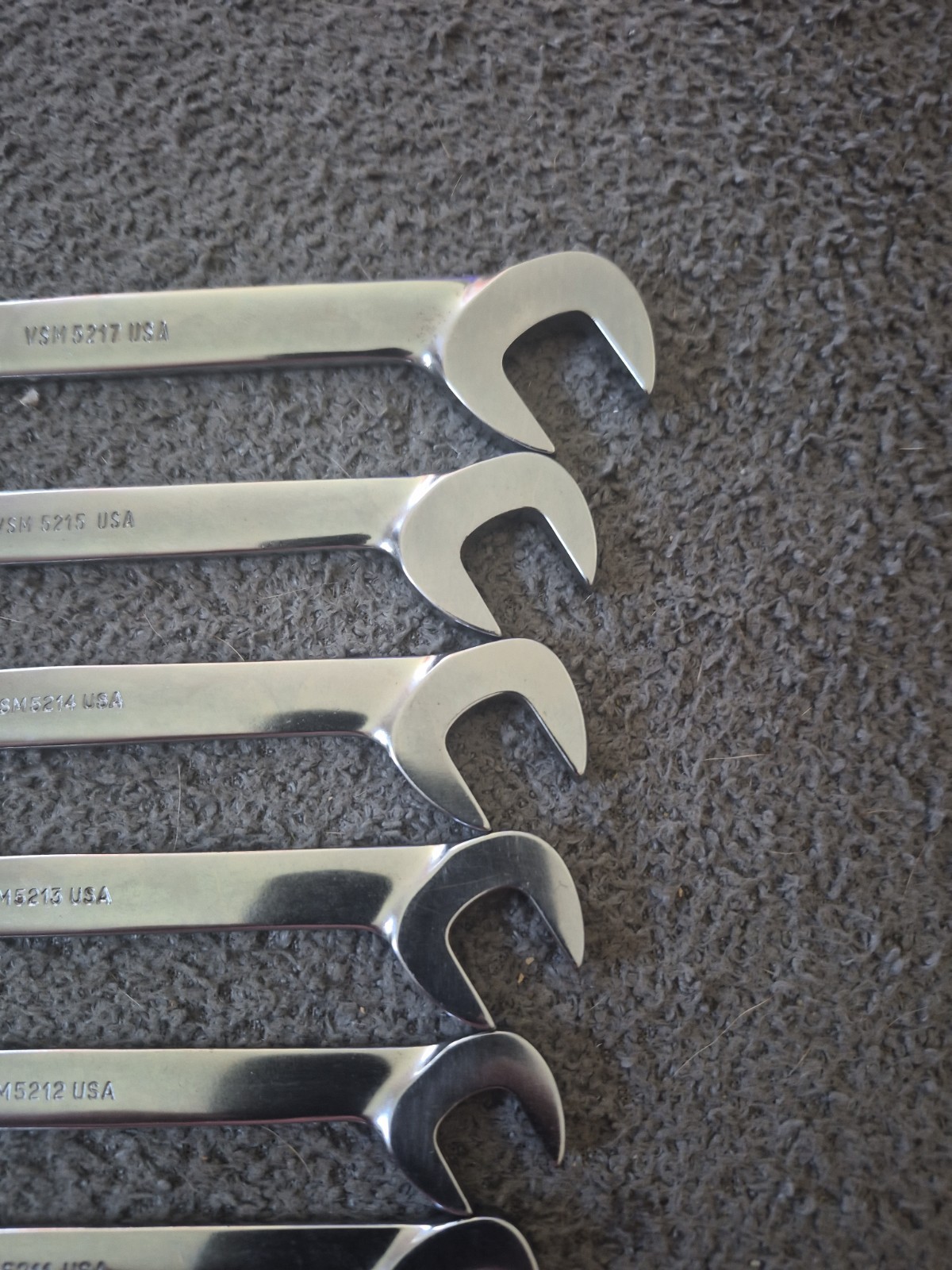 Snap-On 7pc Metric 30°/ 60° Four-Way Angle Open-End Wrench Set (10-15 and 17)(A)