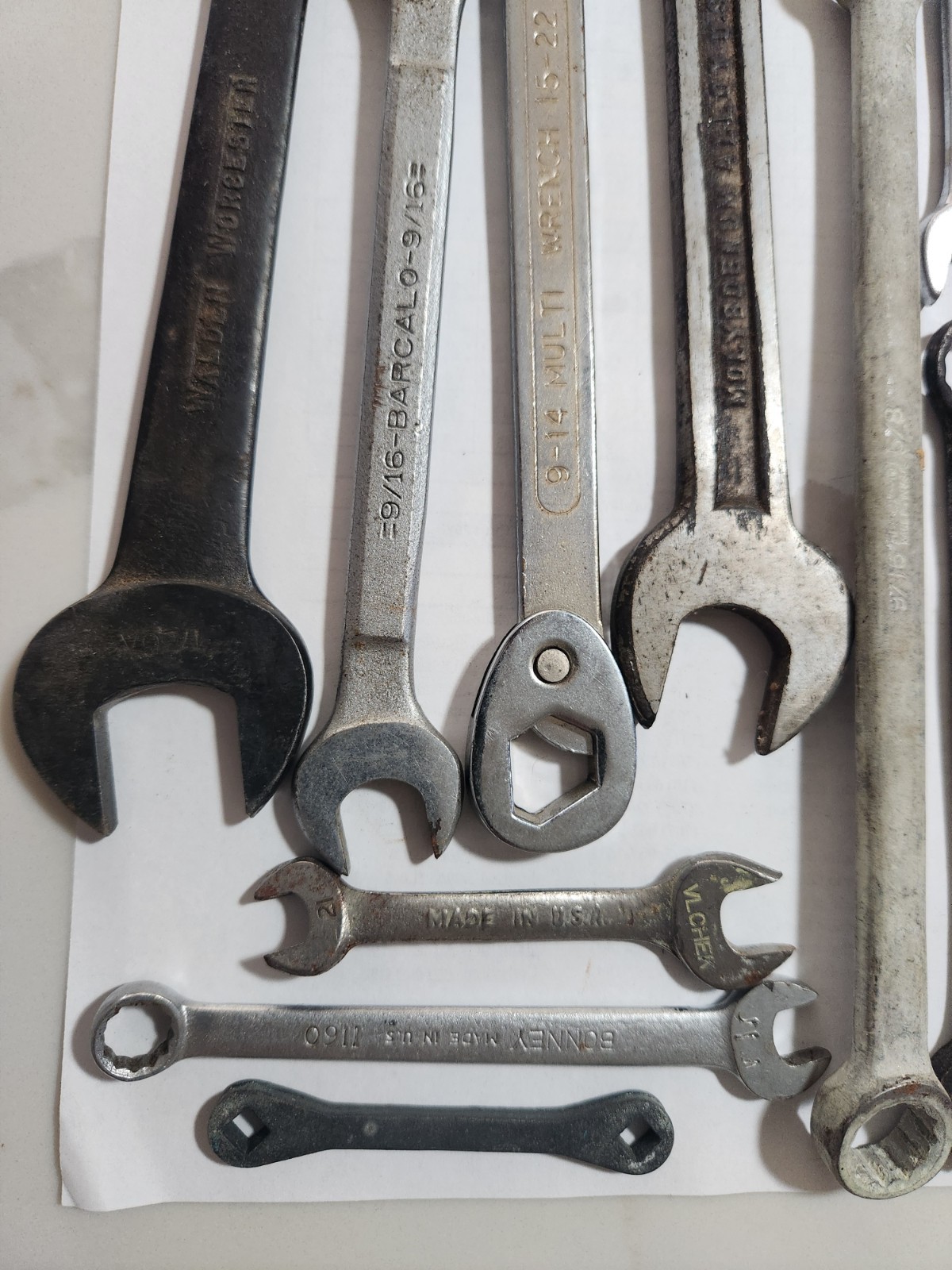 Mixed Lot Of 18 Wrenches Assorted Styles And Sizes Open End Box End