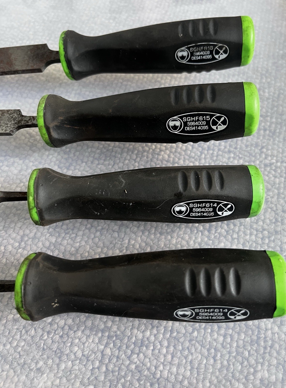 Snap-on Instinct Soft Grip Handle File Set X4 Tools Used Condition