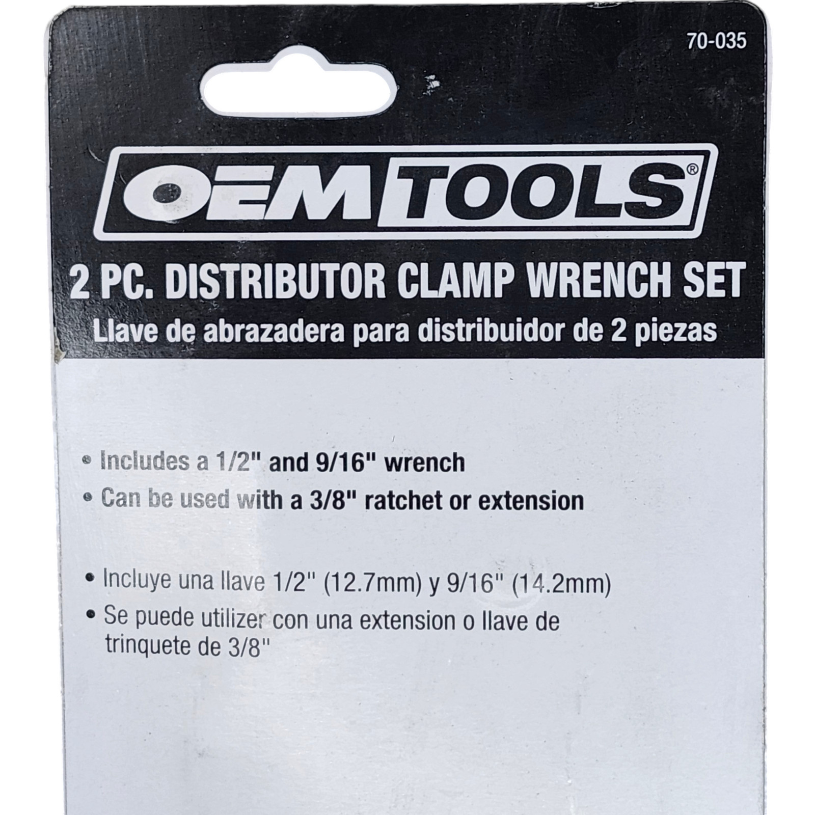 OEMTOOLS 70-035 2-Piece Distributor Clamp Wrench Set,9/16 Wrench and 1/2 Wrench