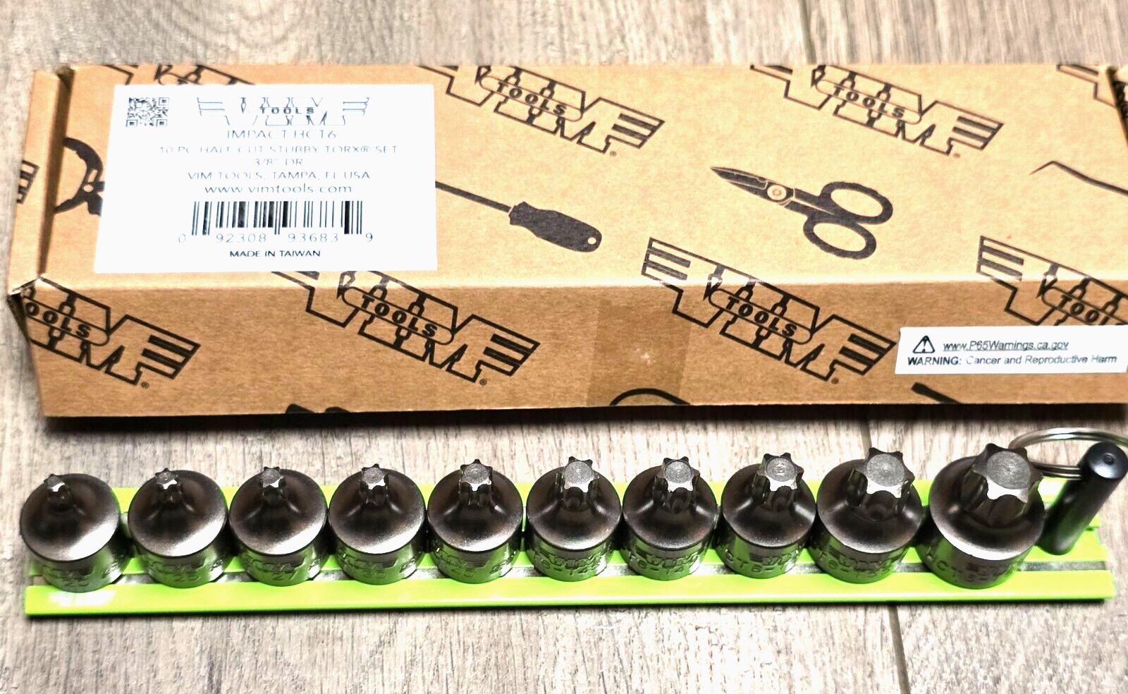 VIM 3/8dr 10pc Half-Cut Stubby Torx Bit Driver Socket Set w/MagraiL #IMPACT-HCT6