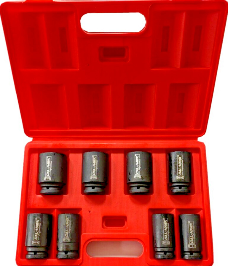 8PC 3/4″ DR. 6 Point Deep Air Impact Tool SAE CRV Pro 1″ to 1-1/2″ Socket Set