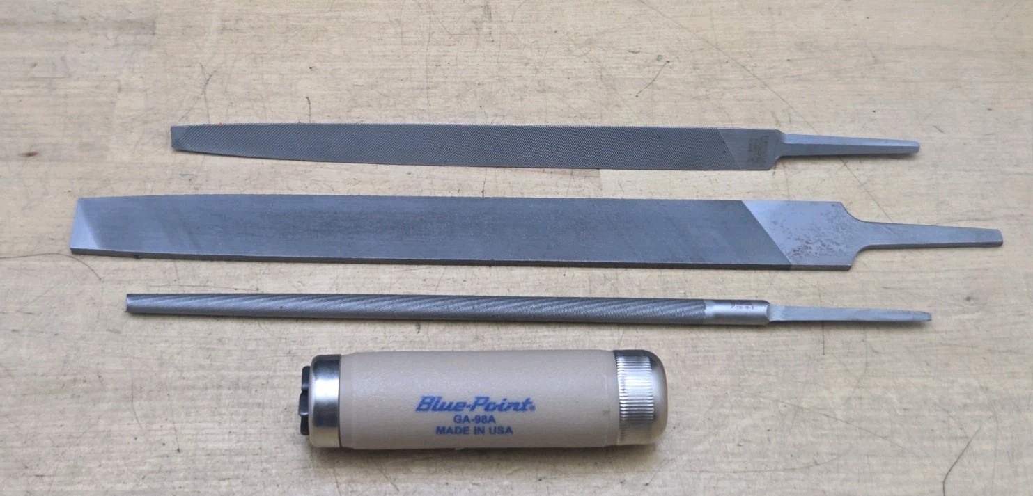 BAHCO Tools NEW 3pc Assorted File Set w/ Blue-Point Adjustable File Handle GA98A