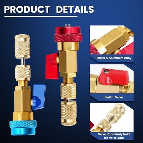 AC Valve Core Removal Tool Kit 60pcs Schrader Remover Installer R134a R1234YF