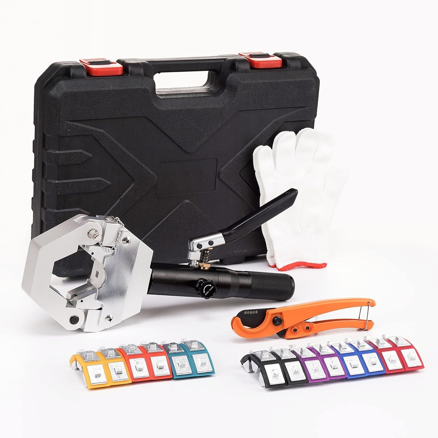 Ergonomic Hydraulic Hose Crimper Kit – Manual A/C Crimping Tool with Dies