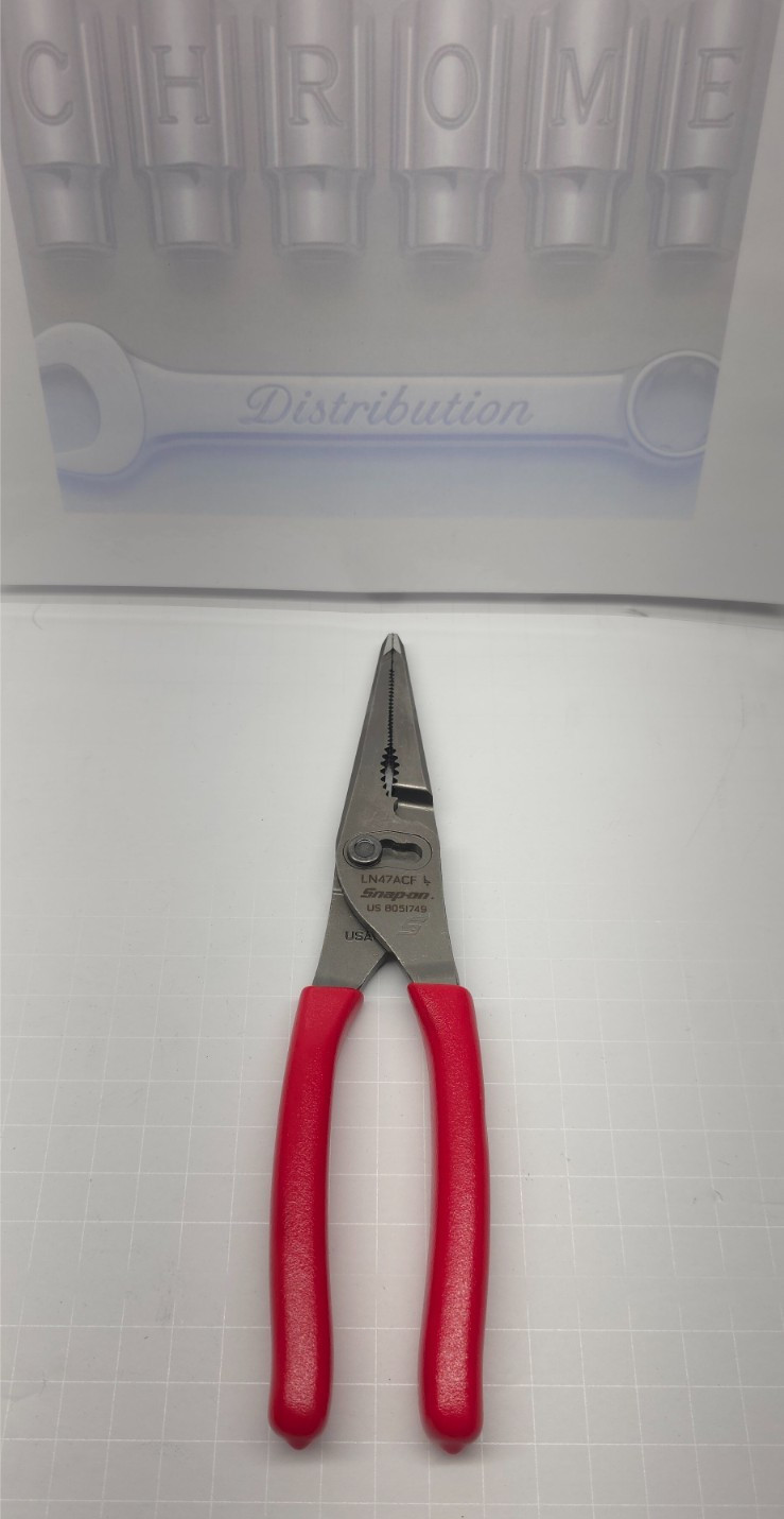 Snap-on Tools NEW LN47ACF USA RED 9″ Needle Nose Slip Joint Pliers