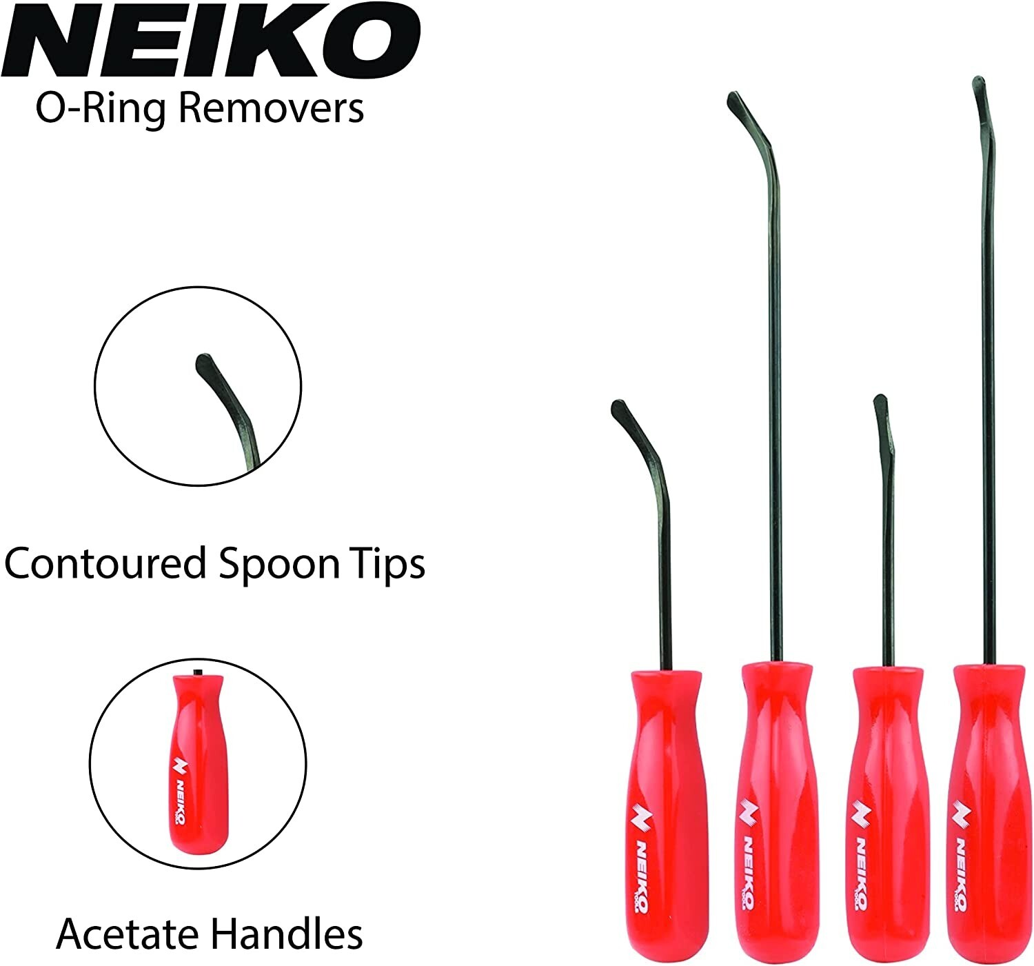 NEIKO 20758A O Ring Pick Set 4 Piece Automotive Pick Set Seal Puller Tools NEW