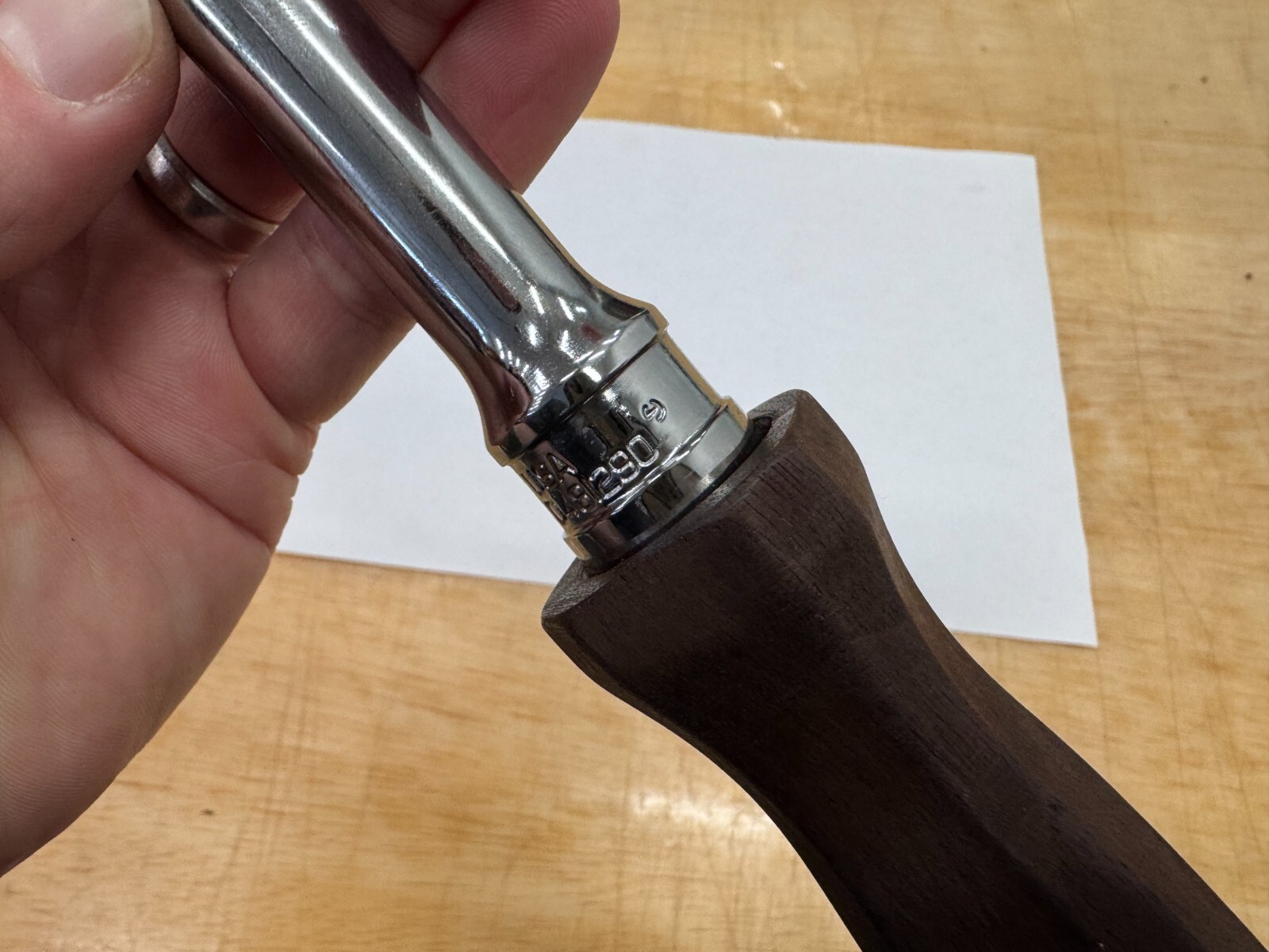 Snap-on Tools NEW ULTRA RARE WOOD 1/2″ Drive Wood Grip Fixed Head Ratchet SH80A
