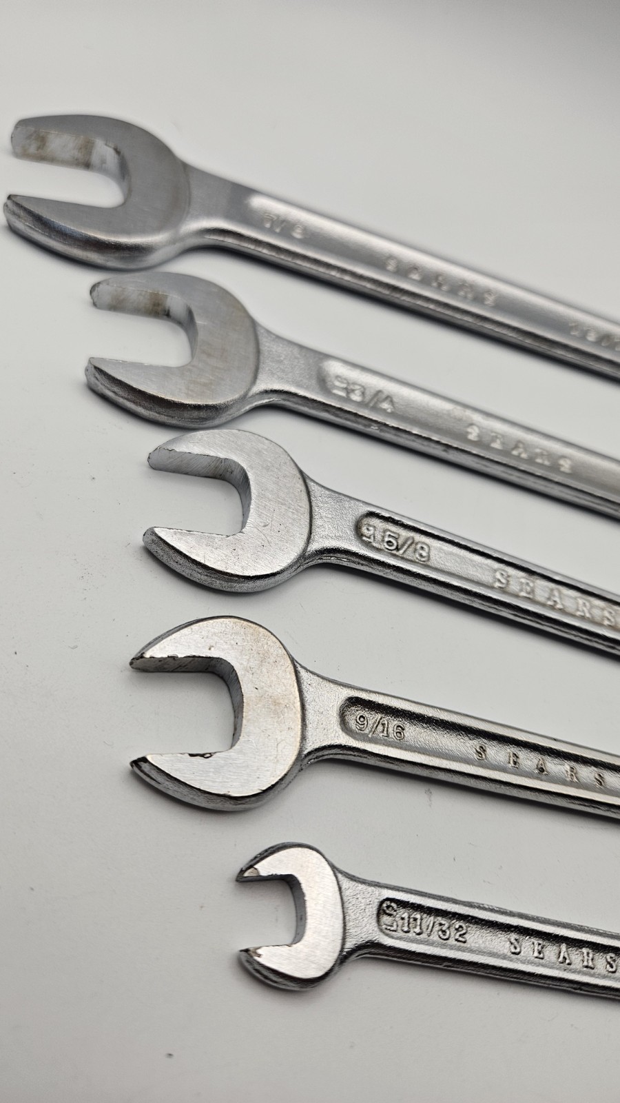 Vintage Sears 5pc Open End Both Ends Wrench Set Made In The USA SAE Clean Set!
