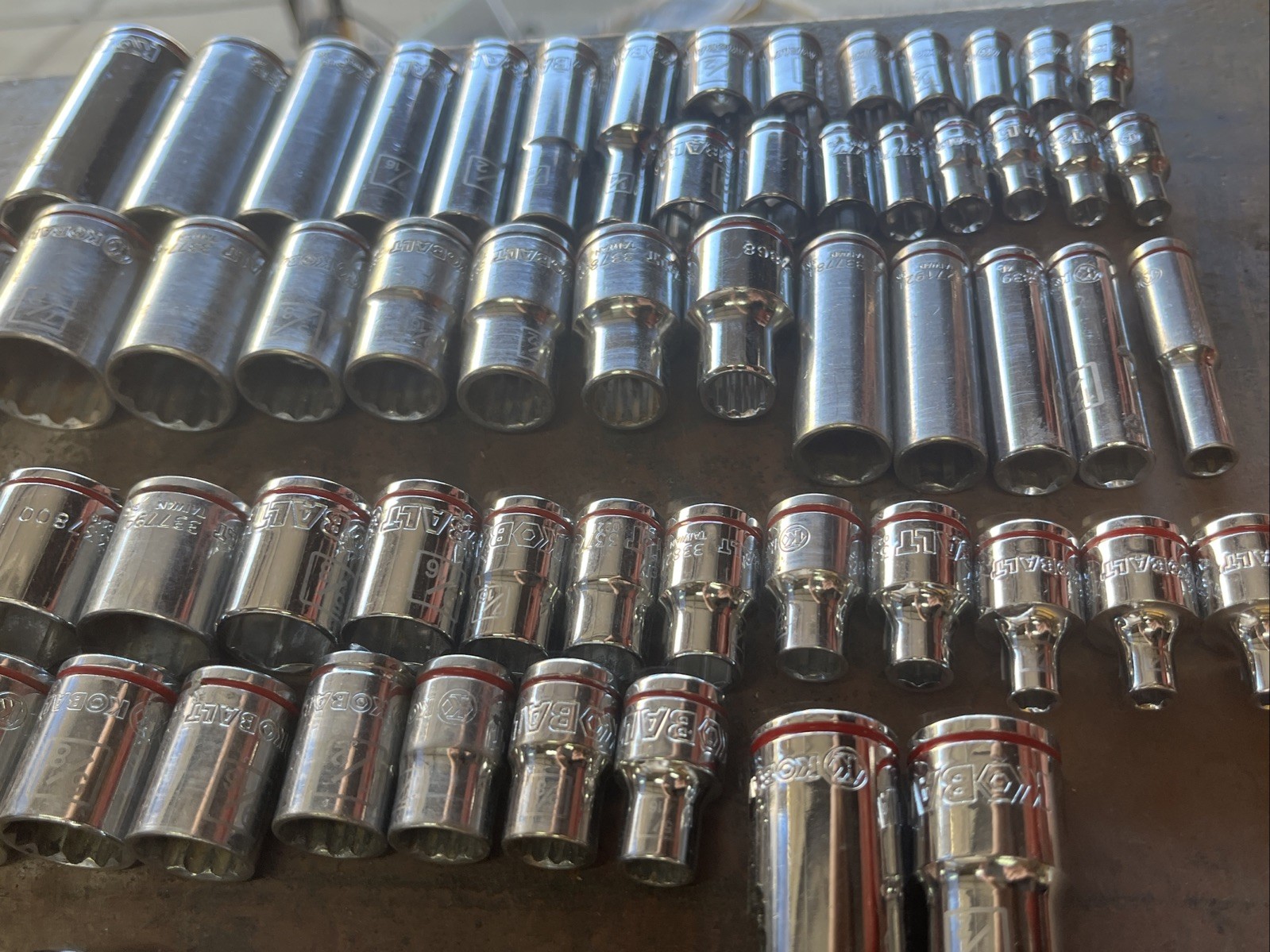 🔥 Kobalt 1/4 3/8 1/2 Drive 62 Piece 6 & 12 Point Short Deep Socket Set Lot Sae