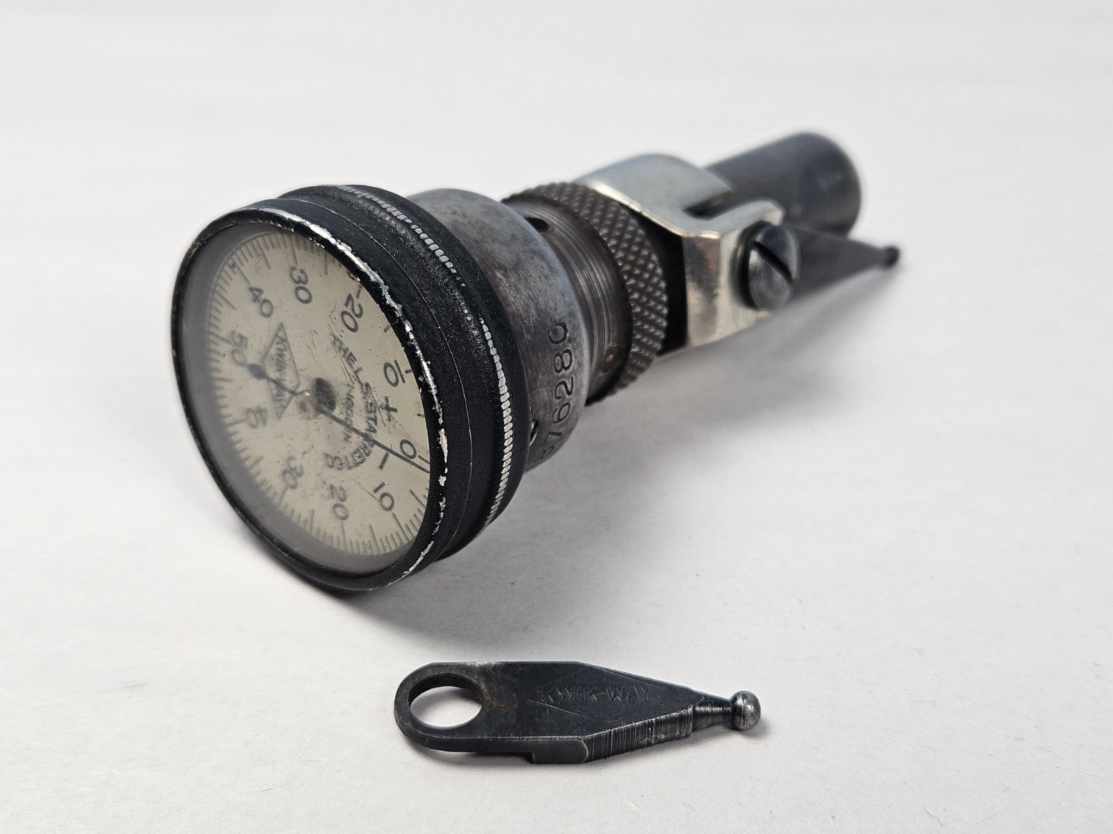 Vintage Kwik-Way Starrett Valve Seat Run Out Gauge Dial Indicator 13/32″ Pilot
