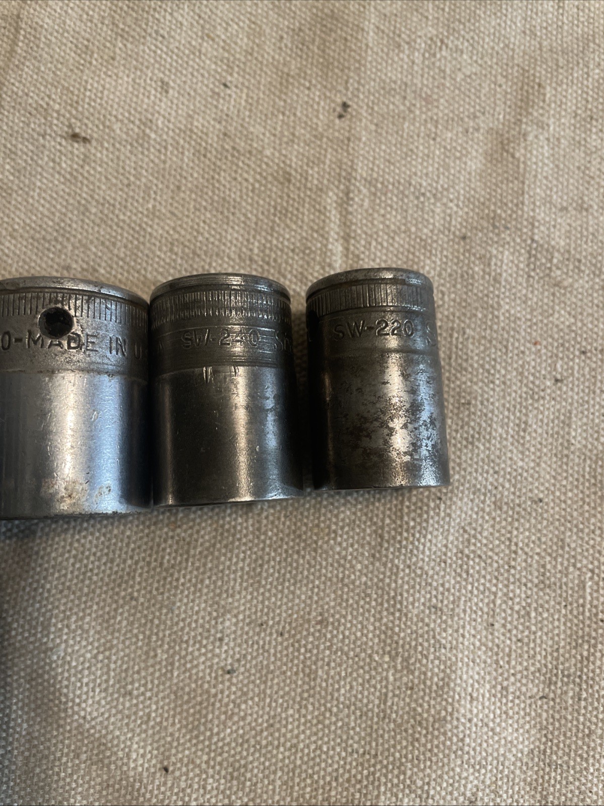 Snap On USA Socket Set 1/2” Drive 12 Point SAE 11/16”-1” Vintage 4pc #B6