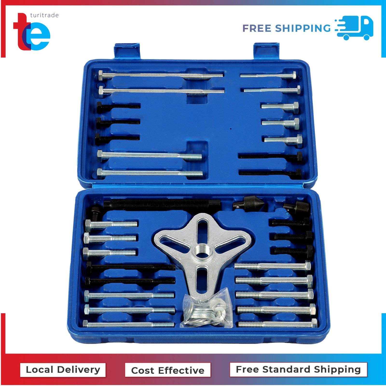 Harmonic Balancer Puller Set 46PCS Power Steering Pulley Puller Installer Tool