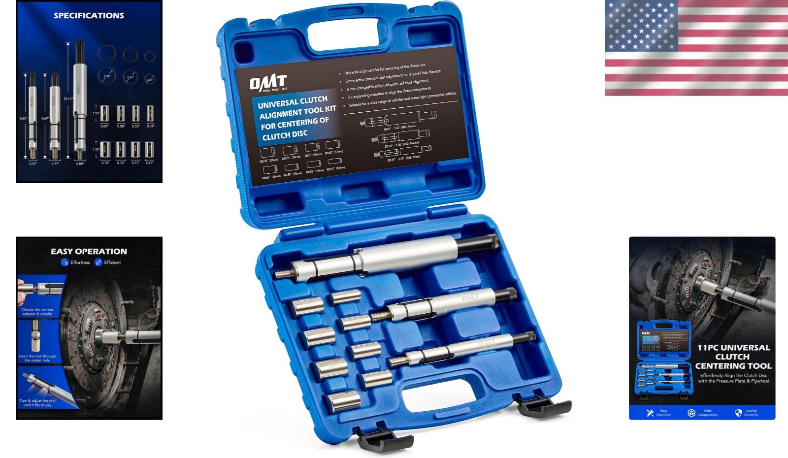 11pc Heavy-Duty Universal Clutch Centering Tool Set for Precise Disc Alignment