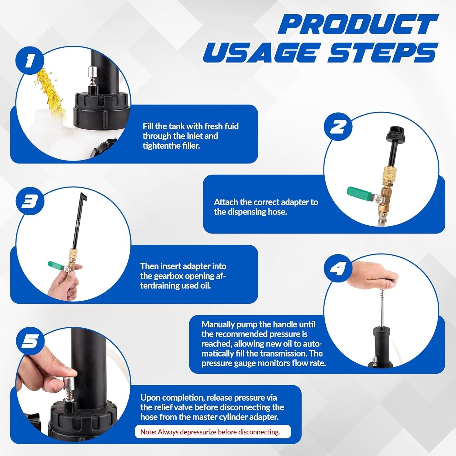 ATF Fluid Exchange Tool Kit, 3L Manual Transmission Pump for Auto Service