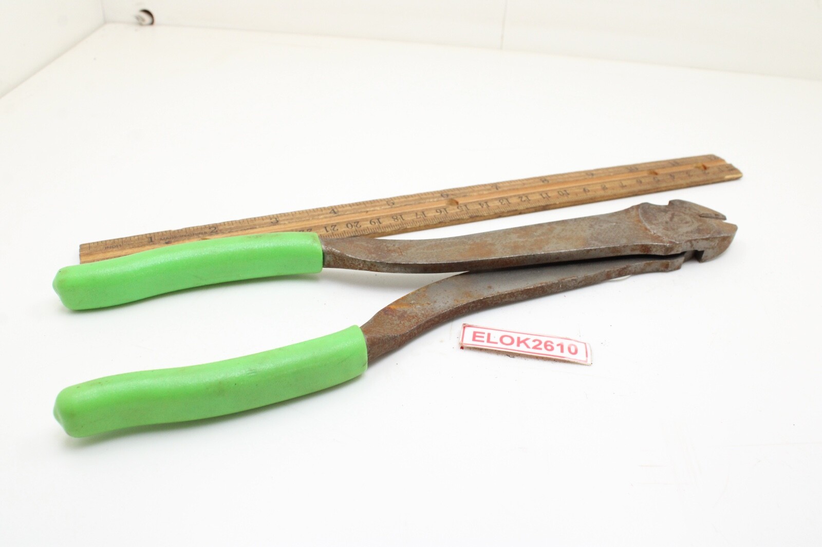 Snap On 312CF 11″ Heavy Duty Diagonal Green Rubber Handle Cutters USA