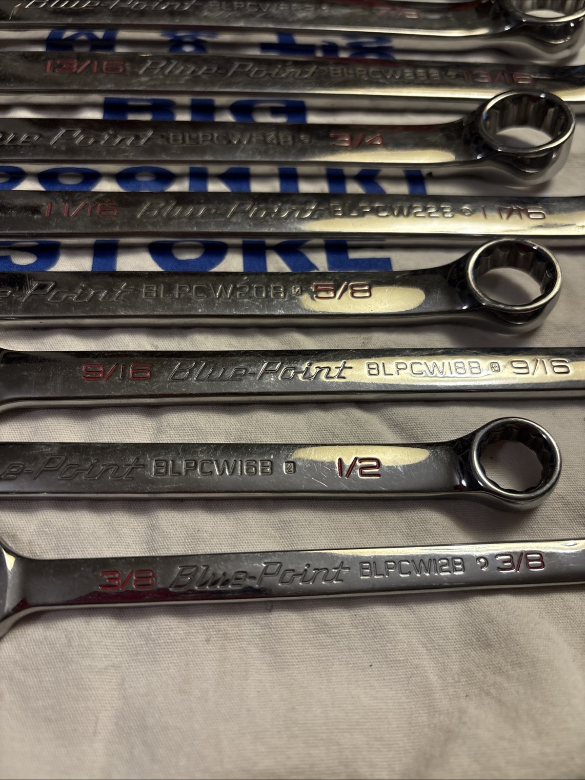 Blue Point 10pc 12pt SAE Combination Wrench Set 3/8″-1″ – NO 7/16″
