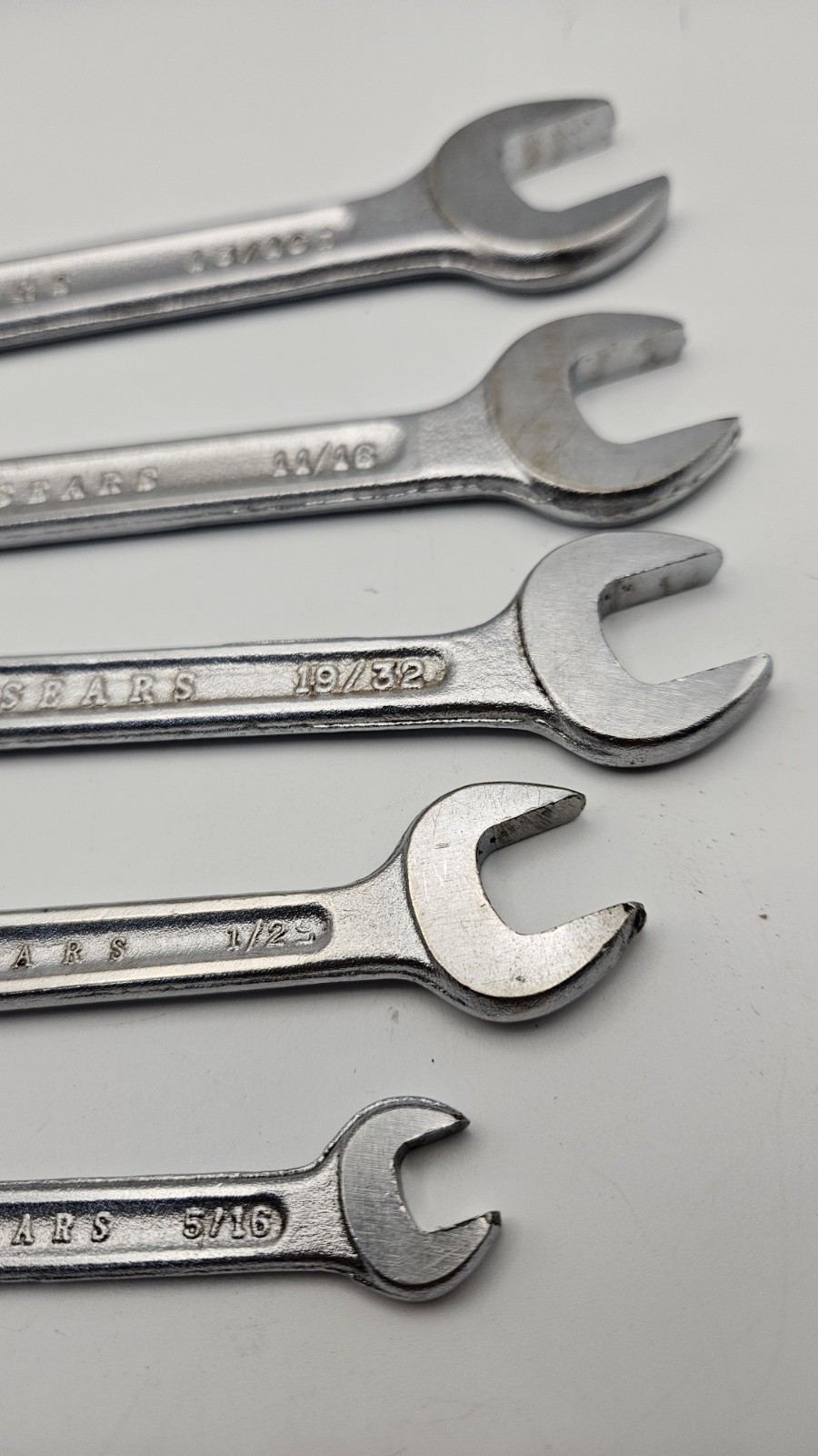 Vintage Sears 5pc Open End Both Ends Wrench Set Made In The USA SAE Clean Set!
