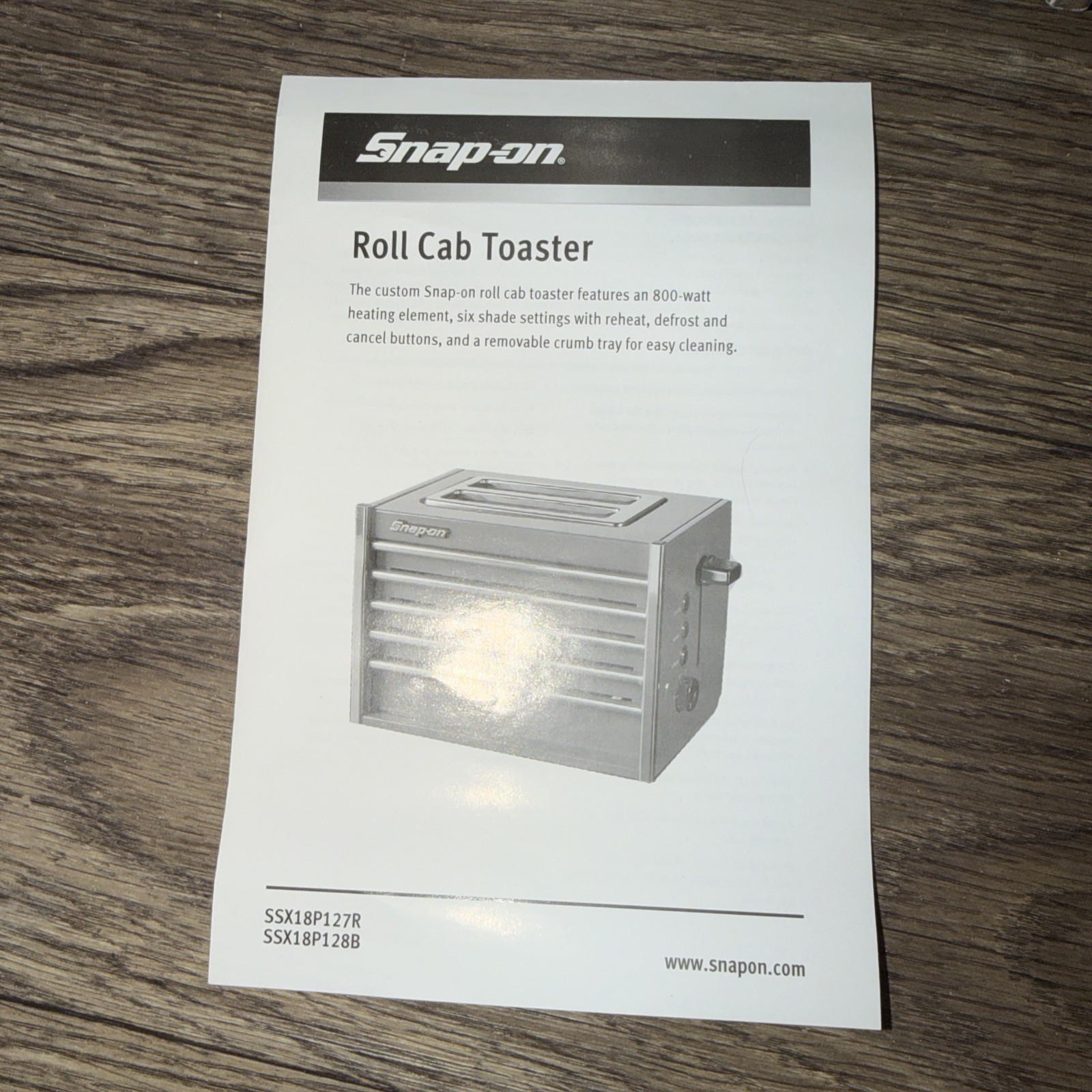 Snap On Roll Cab Toaster Black Silver – Open Box Never Used!