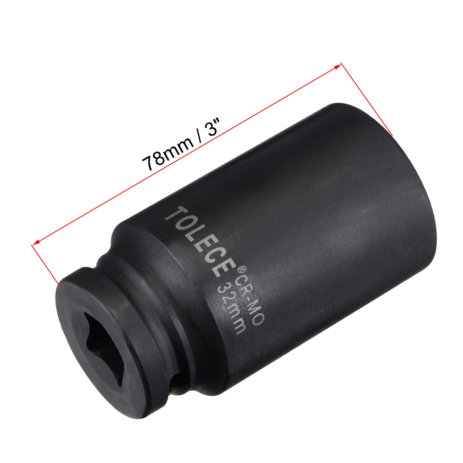 1/2-Inch Drive 32mm 12-Point Deep Impact Socket,CR-MO Steel 78mm Length