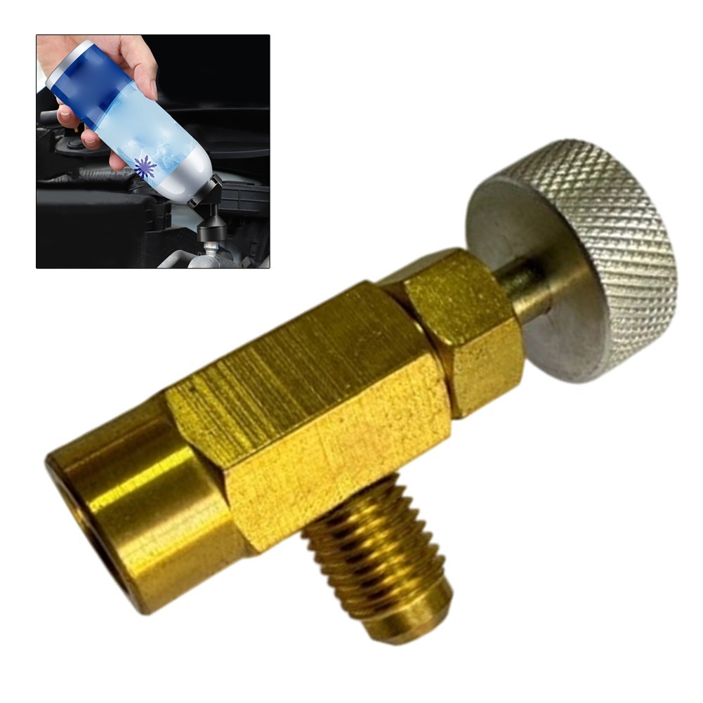 Brass Bottle Opener 7/16-28 Thread for R134a and For R1234yf AC Charging Cans