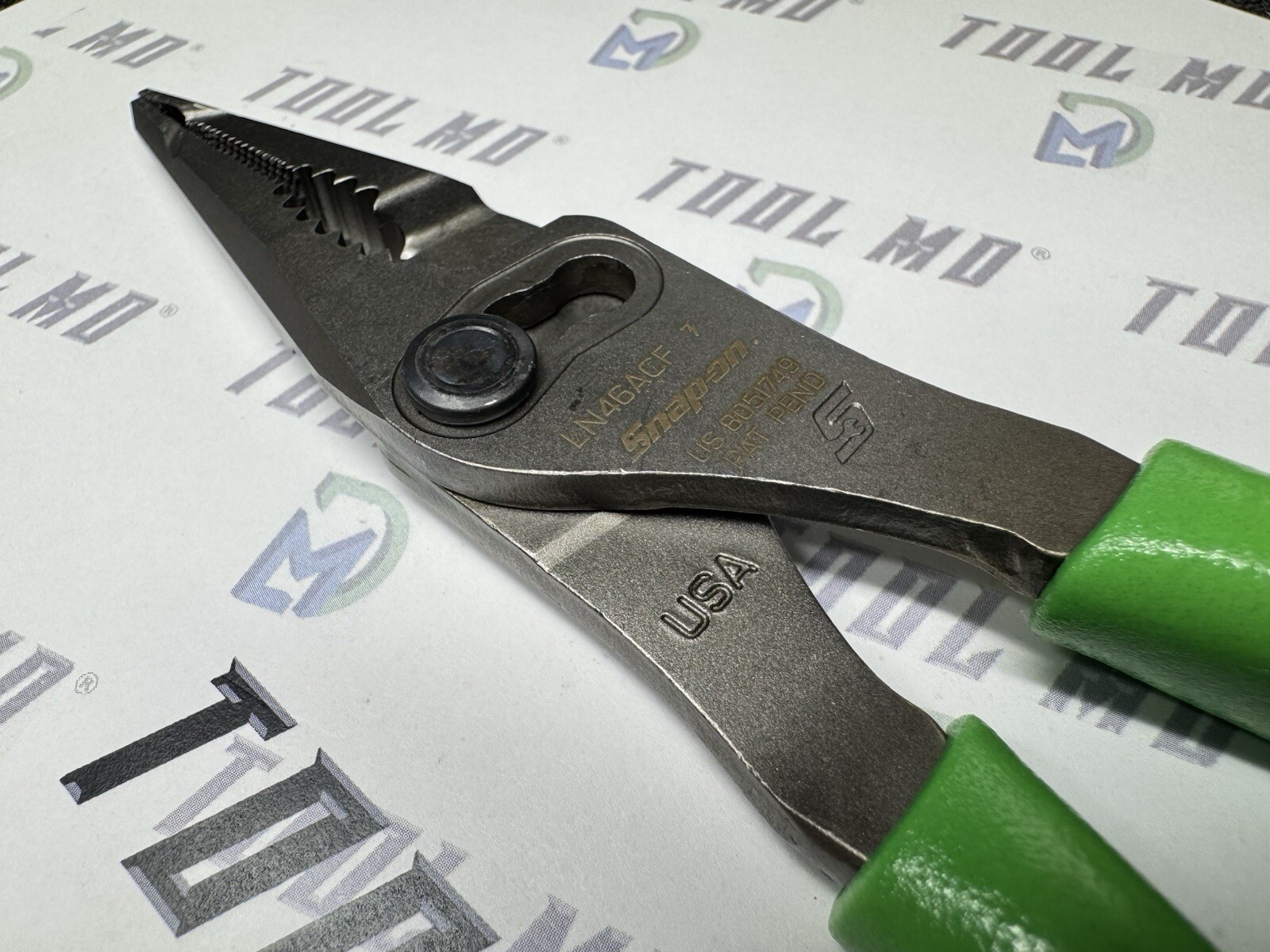 Snap-on Tools USA NEW GREEN 7″ Talon Grip Long Nose Slip Joint Pliers LN46ACF