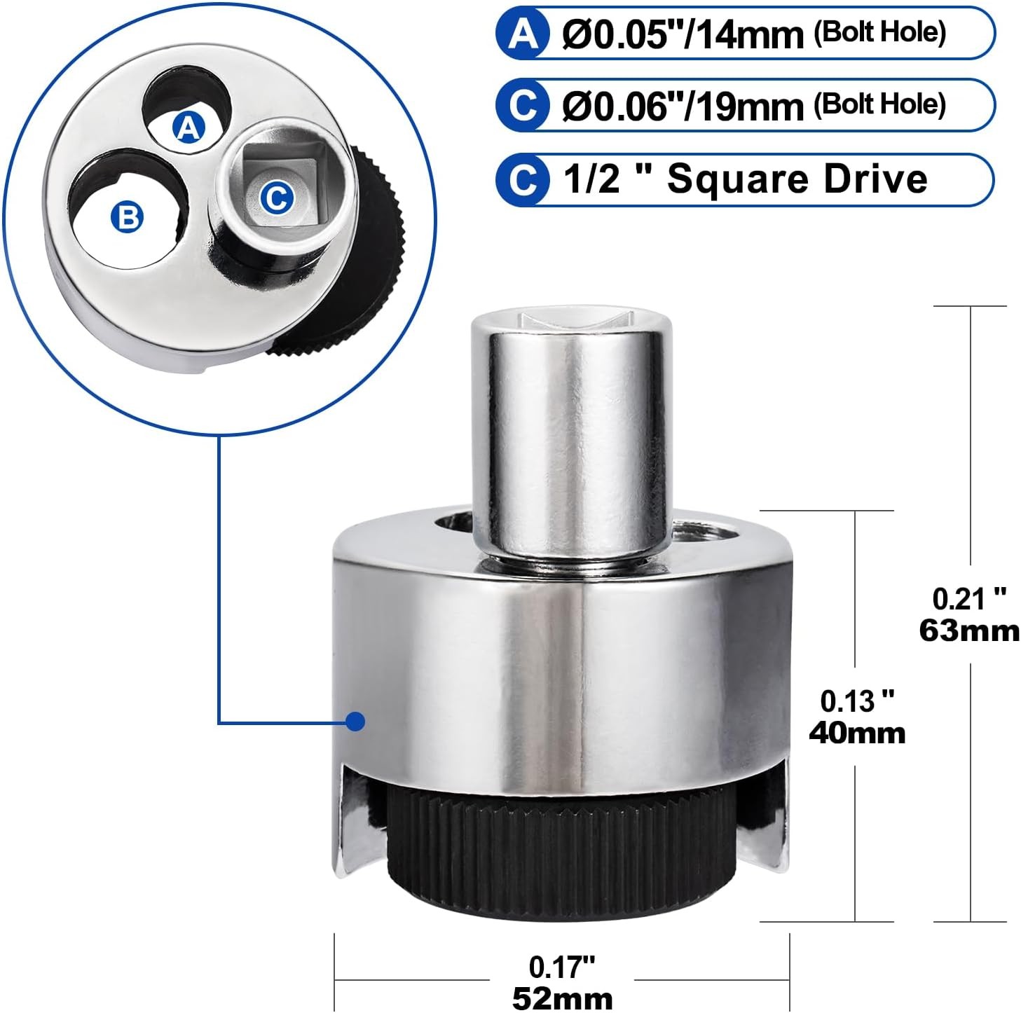 Spurtar Stud Remover Fit 1/4″ to 3/4″ (6 19mm) Bolt Extractor Nut Silver