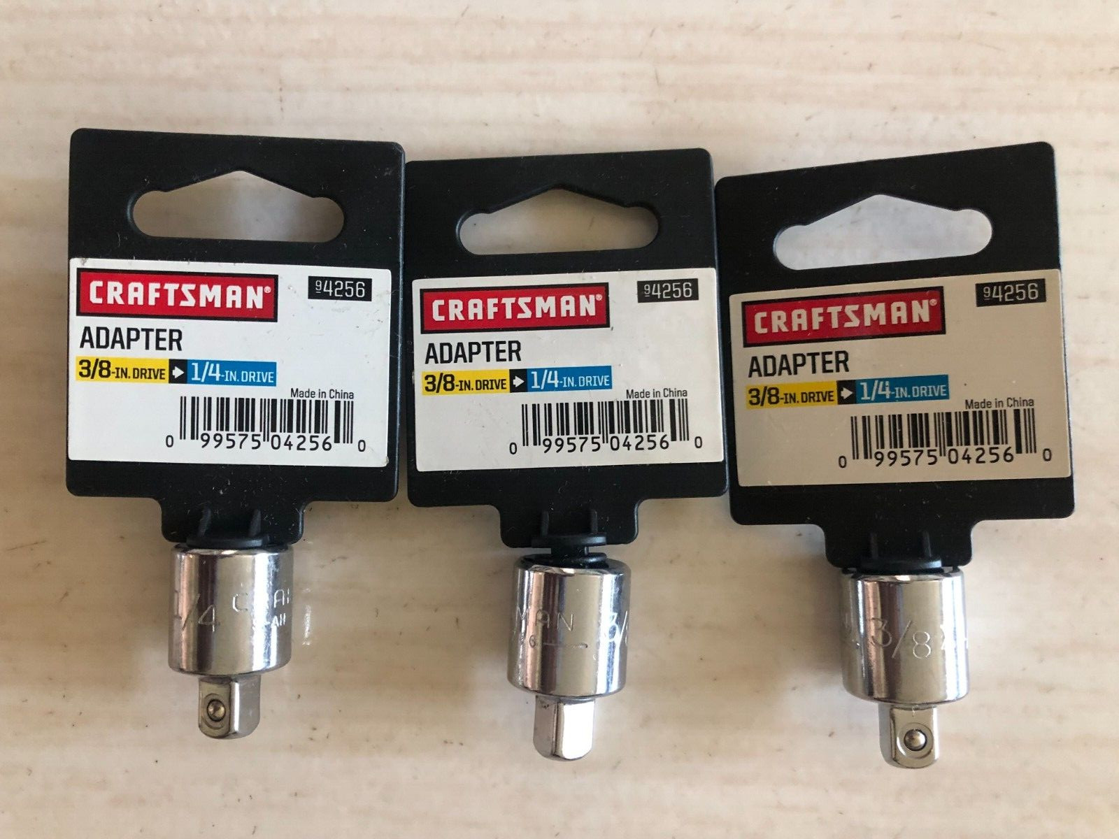 Craftsman 3/8 Inch Drive To 1/4 Inch Drive Socket Adapters New 4256 SET OF 3