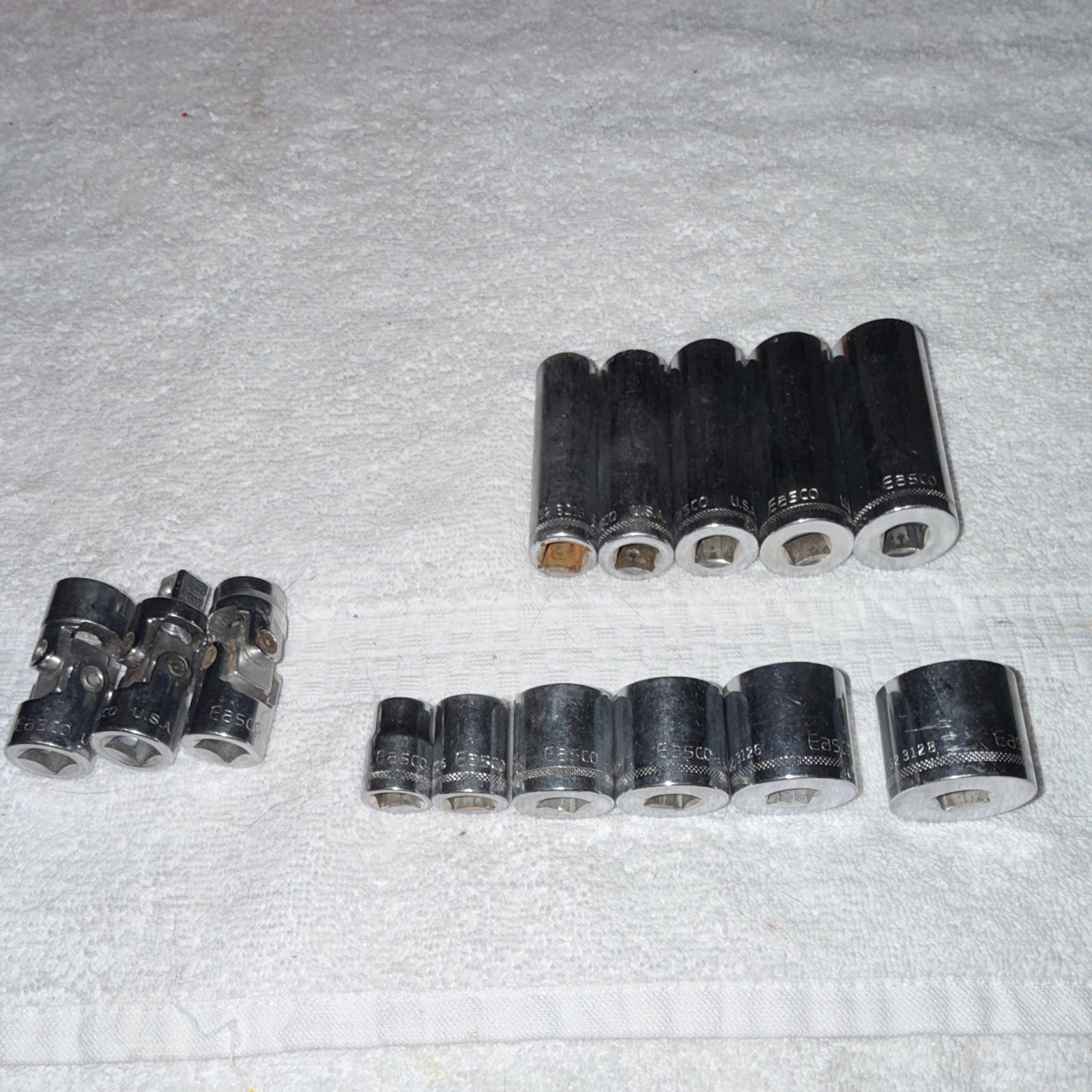 Easco 3/8″ Drive SAE 12pt Sockets – Made In USA – 14 pieces