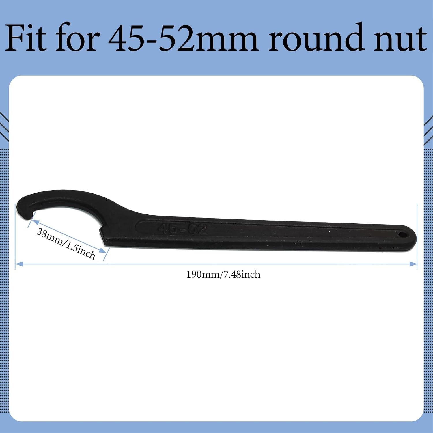 7.48» C Hook Spanner – Adjustable Tool for Precision on Round Nuts