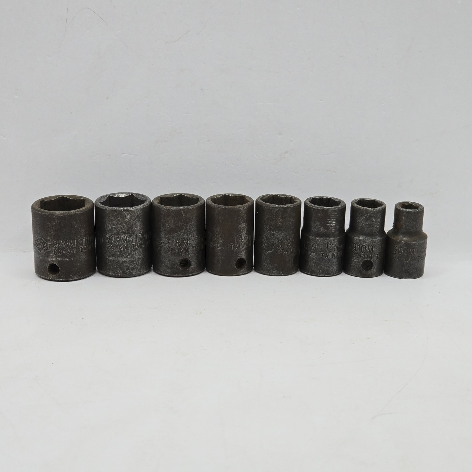 Sunex Impact Sockets Lot Of 8 – 18mm, 17mm, 16mm, 14mm, 13mm, 12mm, 10mm, 7mm