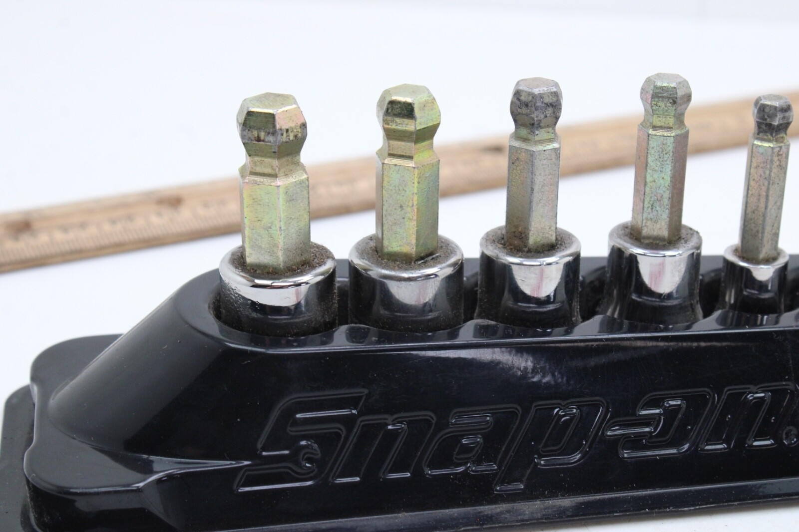 Snap-on 208EFTAMBTY 1/4 3/8 Dr. 3-10mm Ball End Hex Sockets Magnetic Holder USA