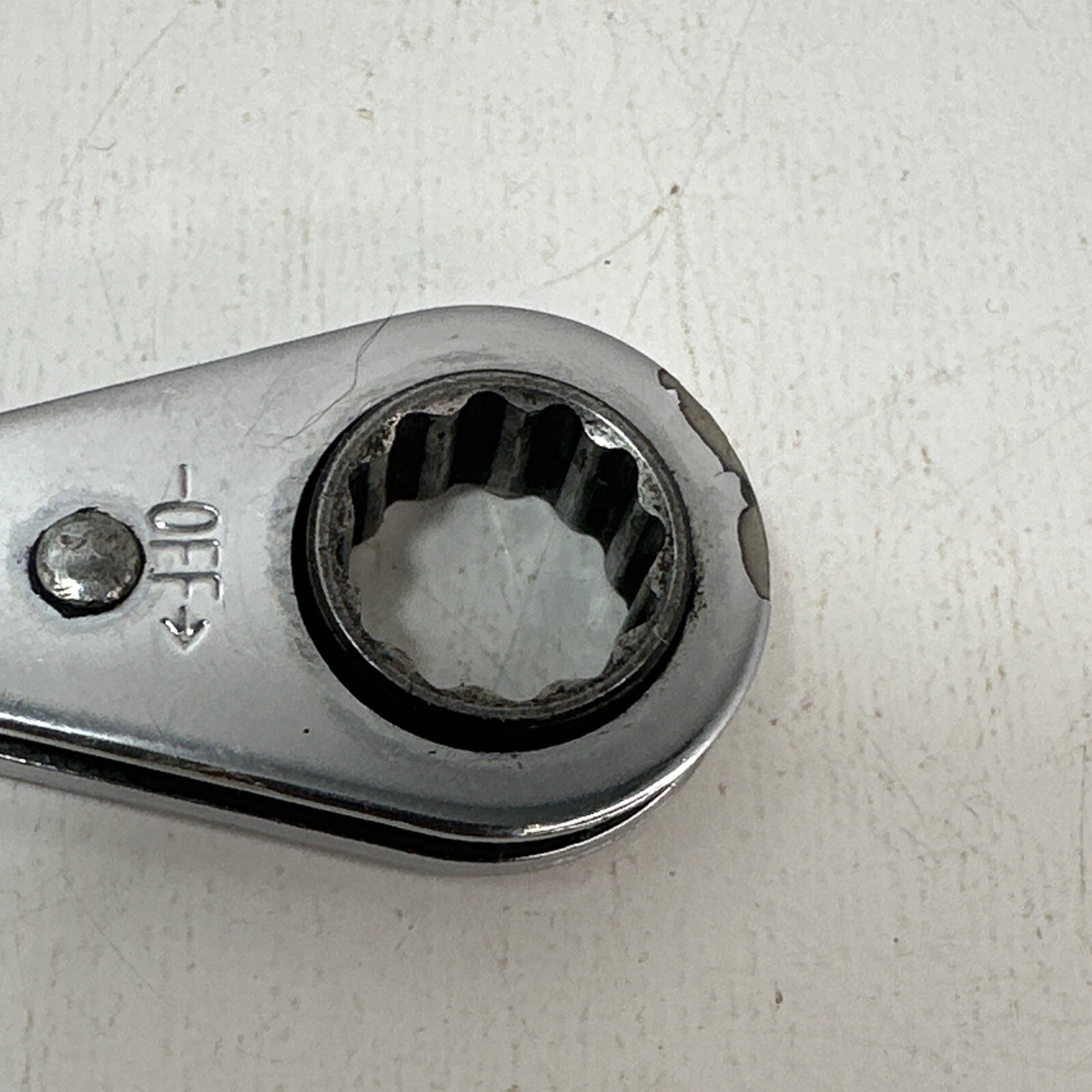 Snap On R1618C 1/2″ x 9/16″ SAE Double Box End Ratcheting Wrench USA 2006