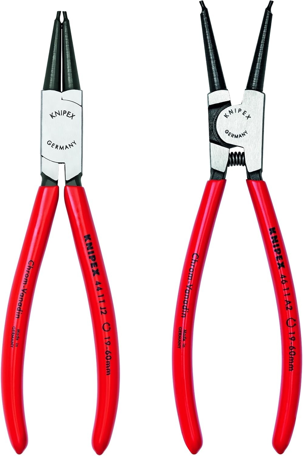 KNIPEX Tools – 2 Piece Circlip Pliers Set (9K008018US), Red