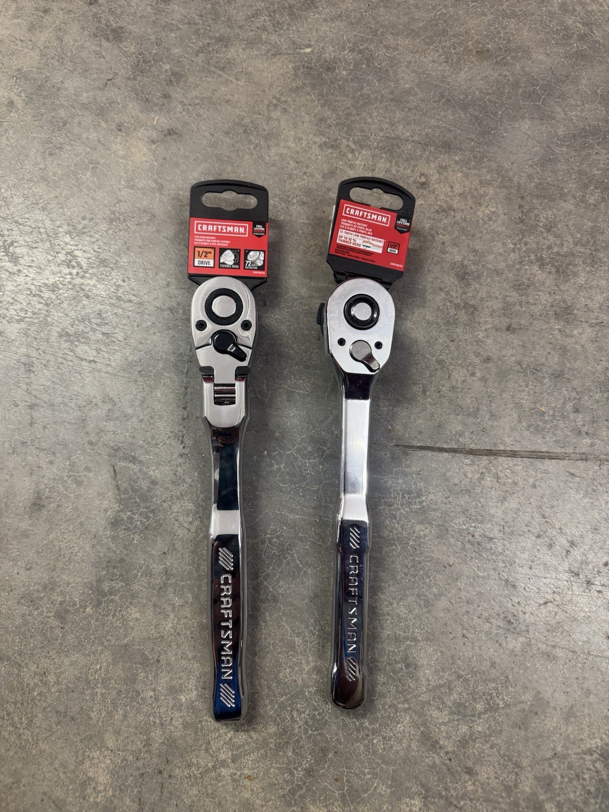 Craftsman 1/2 Flex Head Ratchet And Low Profile Ratchet Set