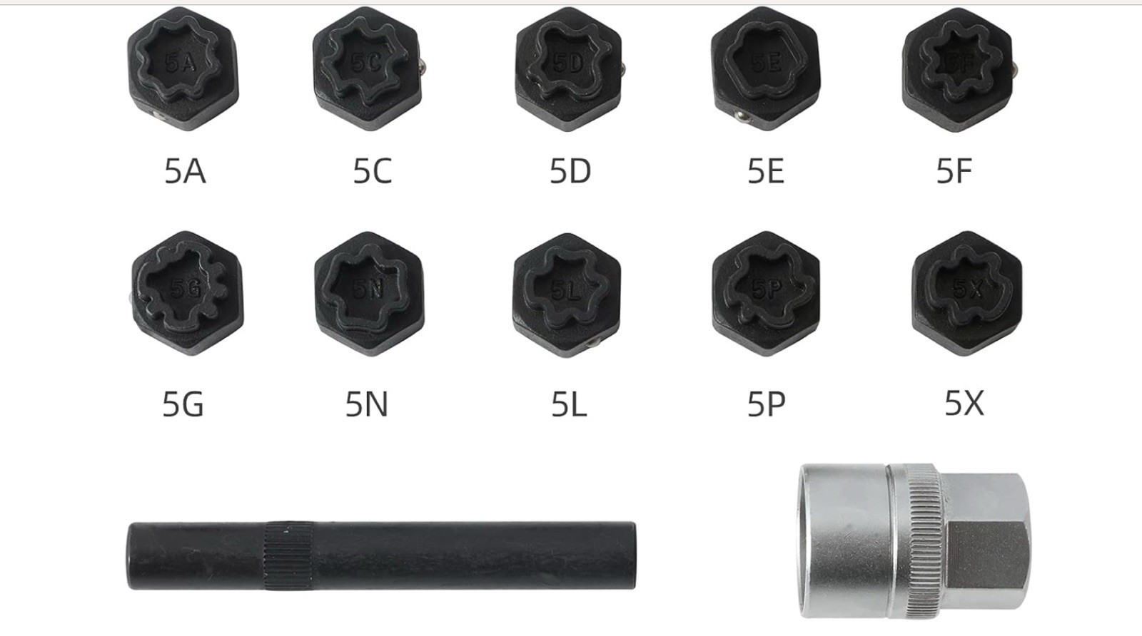 12Pcs Wheel Locking Nut Key Removal Kit for Benz Anti-Theft Lock Lug Nut Screw
