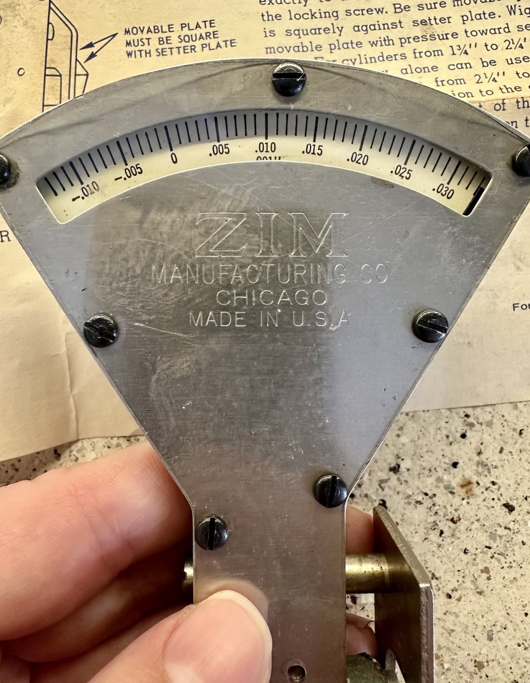 Zim Mfg. 165 Small Cylinder Bore Gauge Kit In Box
