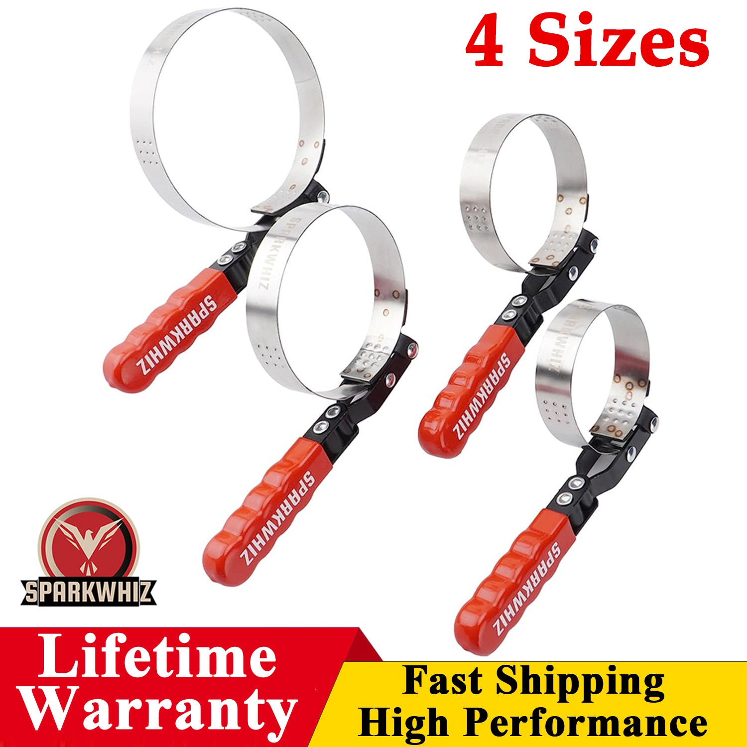Adjustable Oil Filter Wrench Oil Filter Removal Tool Kit 2-3/4″ – 5-1/4″ 4 Sizes